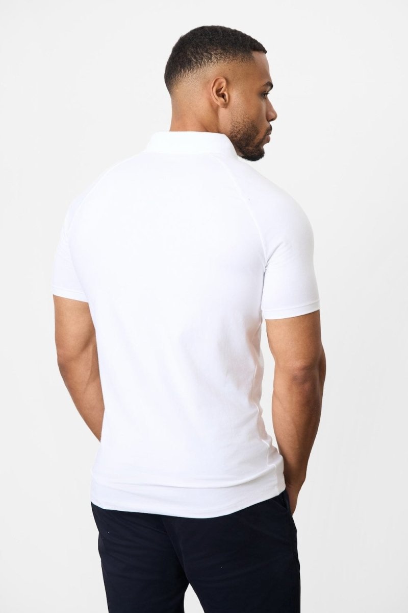 Muscle Fit Polo Shirt in White - TAILORED ATHLETE - ROW