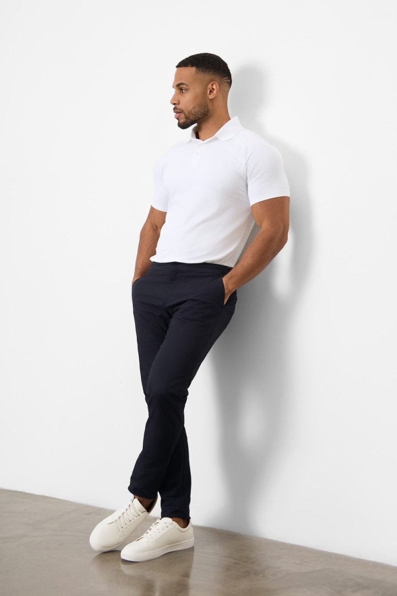 Muscle Fit Polo Shirt in White - TAILORED ATHLETE - ROW