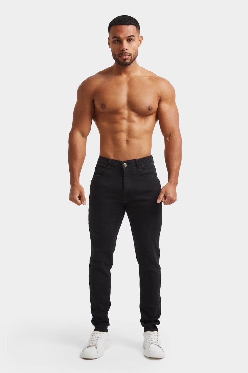 Muscle Fit Stretch Jeans in Black