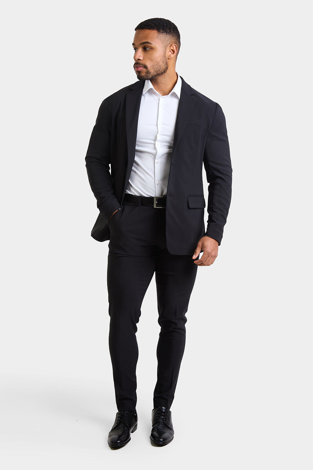 True Muscle Fit Tech Suit Jacket in Black - TAILORED ATHLETE - ROW