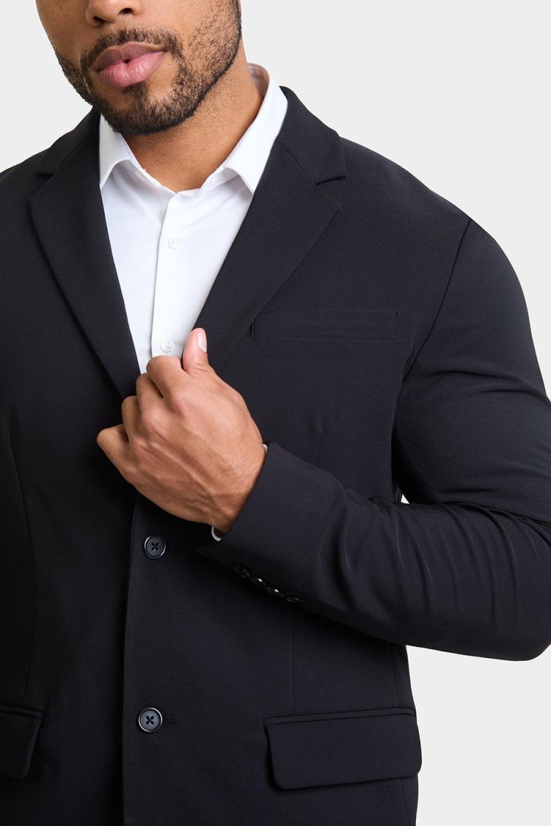 True Muscle Fit Tech Suit Jacket in Black - TAILORED ATHLETE - ROW