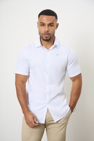 Short Sleeve Bamboo Shirt in White - TAILORED ATHLETE - ROW