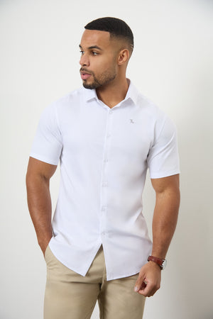 Short Sleeve Bamboo Shirt in White - TAILORED ATHLETE - ROW