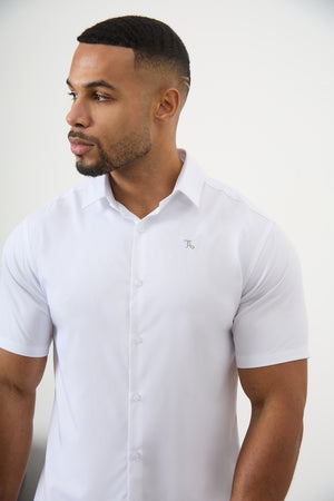 Short Sleeve Bamboo Shirt in White - TAILORED ATHLETE - ROW