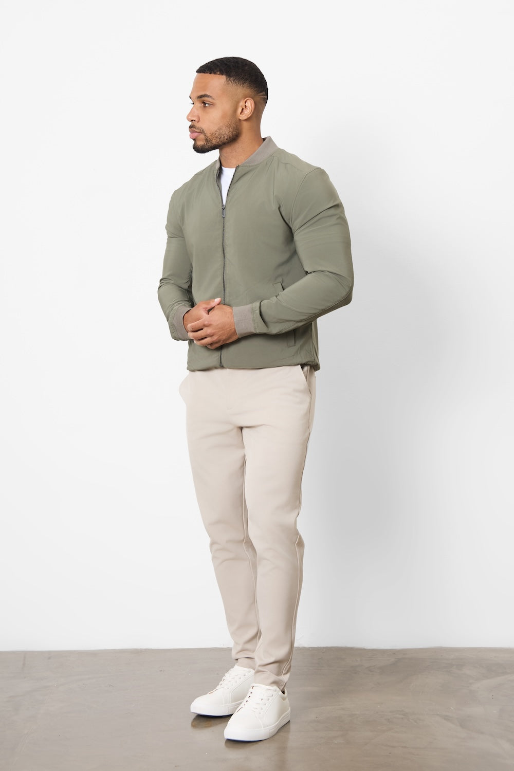 Light Weight Bomber Jacket in Khaki