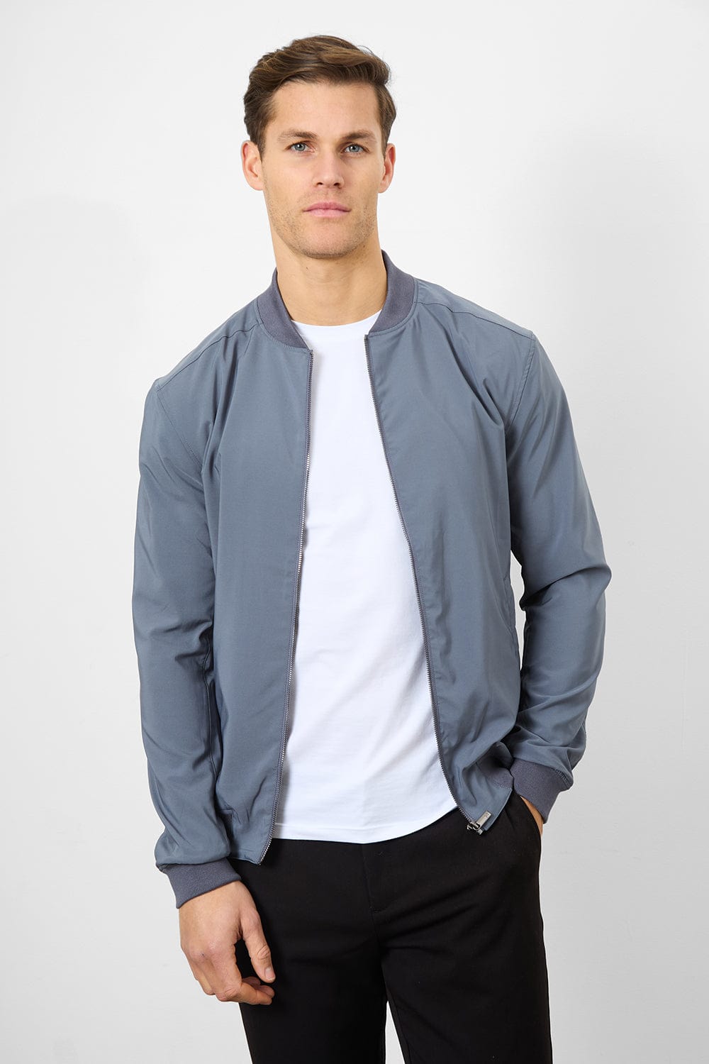 Light Weight Bomber Jacket in Graphite - TAILORED ATHLETE - ROW