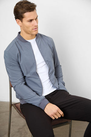 Light Weight Bomber Jacket in Graphite - TAILORED ATHLETE - ROW