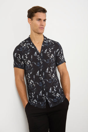 Printed Shirt in Brush Stroke - TAILORED ATHLETE - ROW