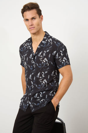 Printed Shirt in Brush Stroke - TAILORED ATHLETE - ROW