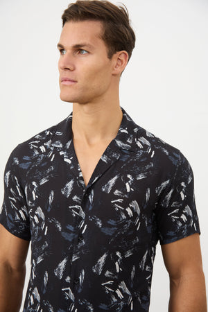 Printed Shirt in Brush Stroke - TAILORED ATHLETE - ROW