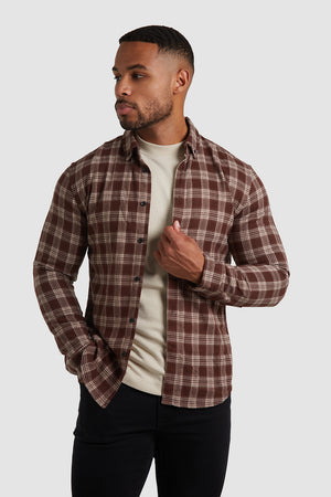 Check Overshirt in Brown/Chalk - TAILORED ATHLETE - ROW
