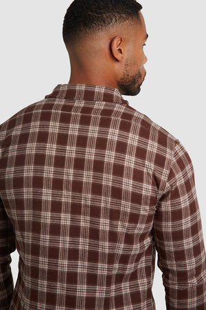 Check Overshirt in Brown/Chalk - TAILORED ATHLETE - ROW