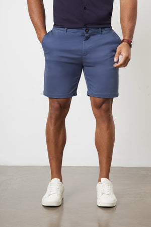 Muscle Fit Chino Shorts in Airforce - TAILORED ATHLETE - ROW