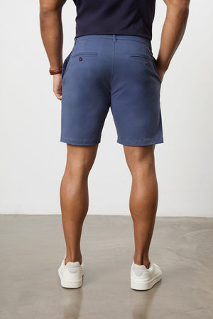 Muscle Fit Drawstring Chino Short - Shorter Length in Airforce - TAILORED ATHLETE - ROW