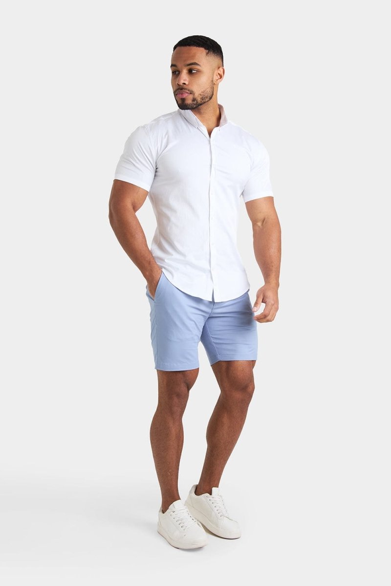 Muscle Fit Chino Shorts in Light Blue - TAILORED ATHLETE - ROW