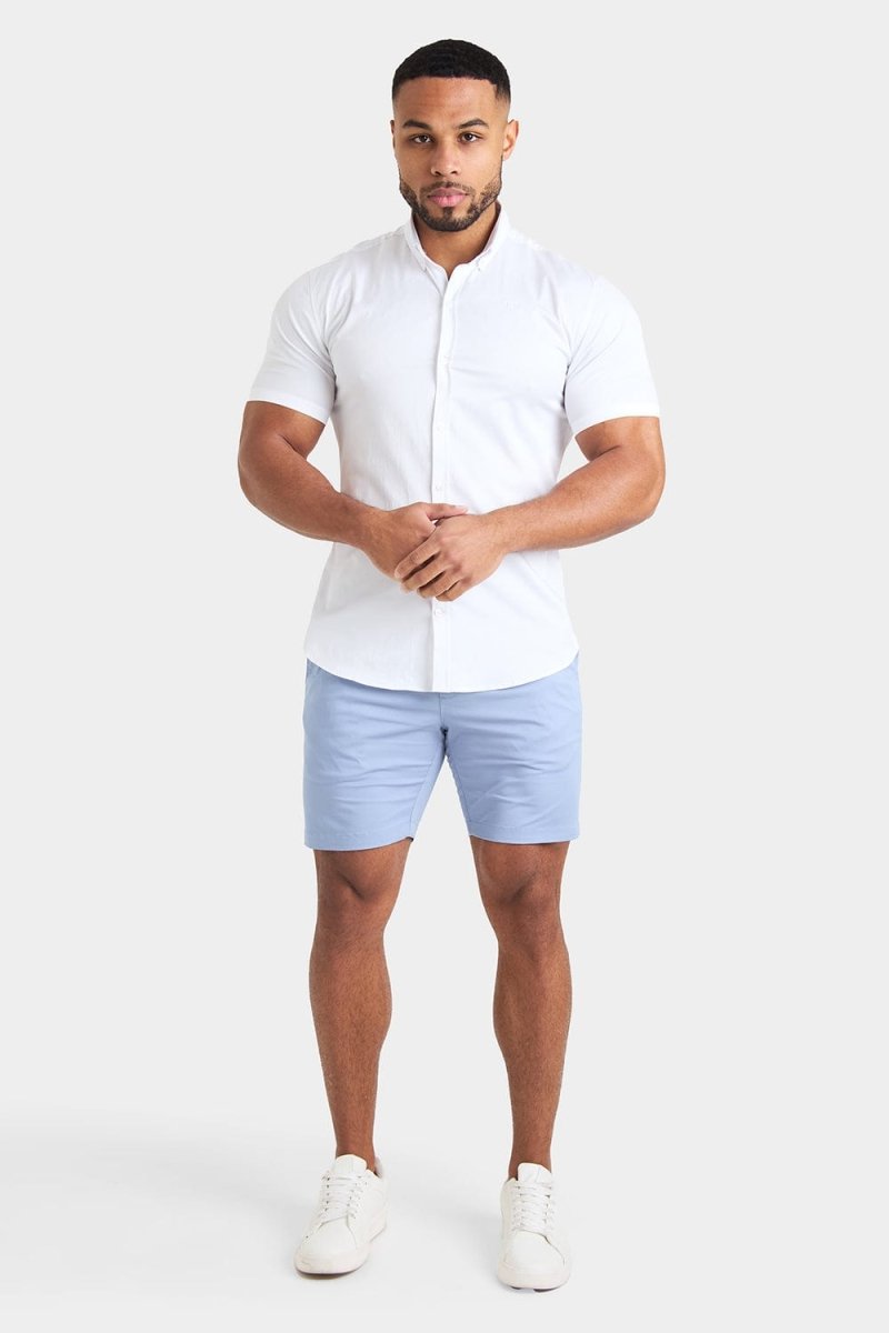 Muscle Fit Chino Shorts in Light Blue - TAILORED ATHLETE - ROW
