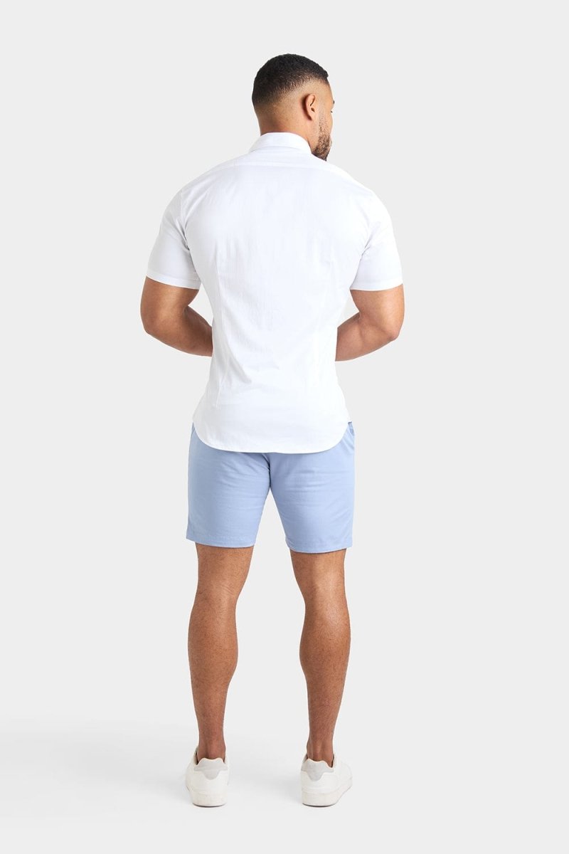 Muscle Fit Chino Shorts in Light Blue - TAILORED ATHLETE - ROW