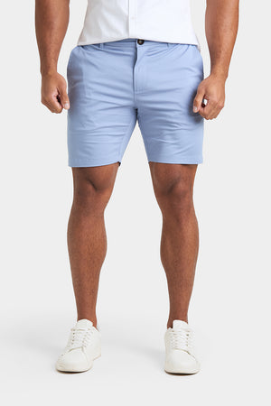 Muscle Fit Chino Shorts in Light Blue - TAILORED ATHLETE - ROW