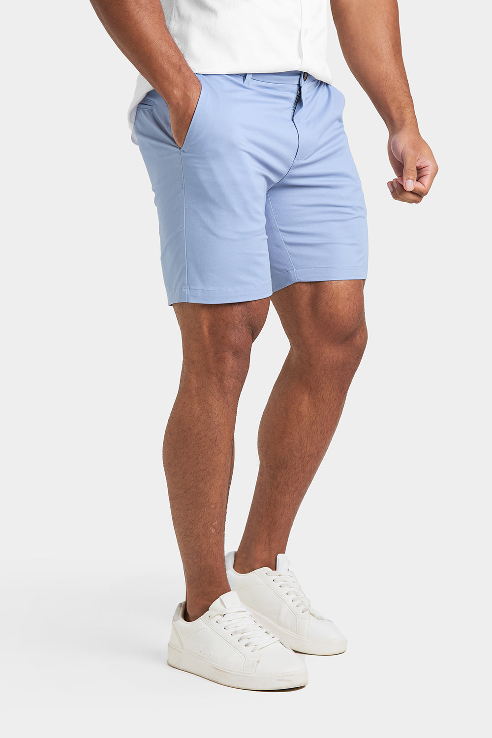 Muscle Fit Chino Shorts in Light Blue - TAILORED ATHLETE - ROW