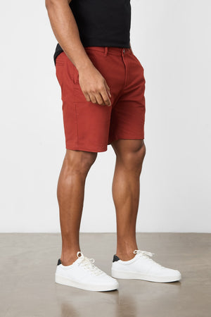 Muscle Fit Chino Shorts in Cinnamon - TAILORED ATHLETE - ROW