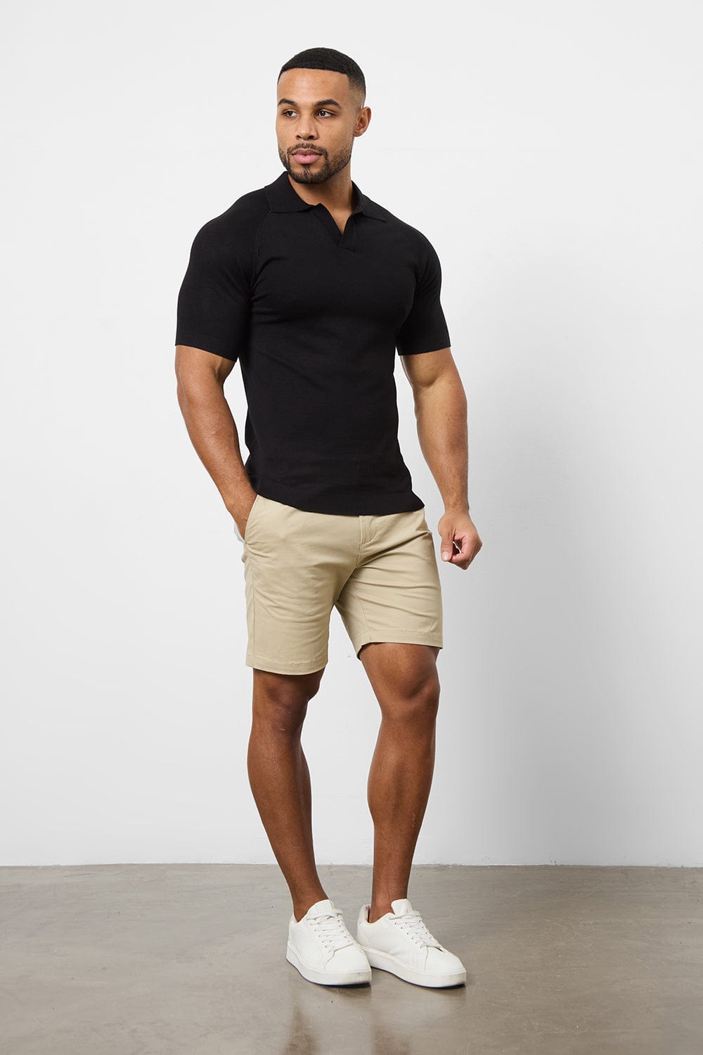 Muscle Fit Chino Shorts in Stone - TAILORED ATHLETE - ROW