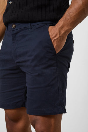 Muscle Fit Chino Shorts in Navy - TAILORED ATHLETE - ROW