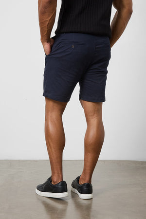 Muscle Fit Chino Shorts in Navy - TAILORED ATHLETE - ROW