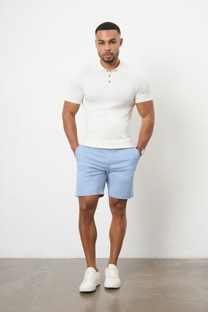 Muscle Fit Chino Shorts in Light Blue - TAILORED ATHLETE - ROW