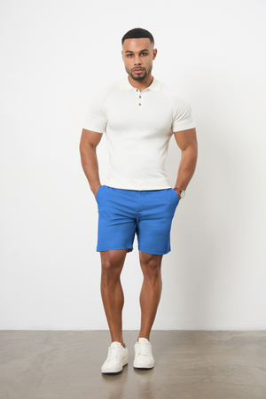 Muscle Fit Chino Shorts in Mid Blue - TAILORED ATHLETE - ROW