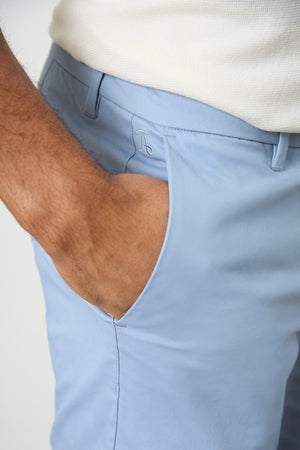 Muscle Fit Chino Shorts in Light Blue - TAILORED ATHLETE - ROW