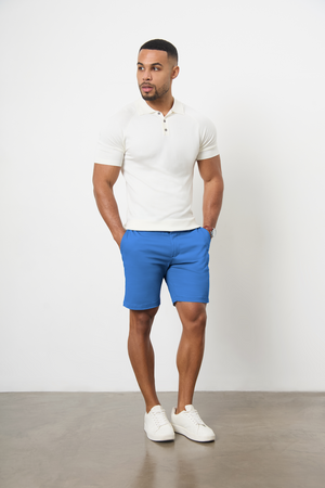 Muscle Fit Chino Shorts in Mid Blue - TAILORED ATHLETE - ROW