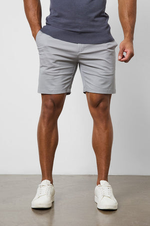 Muscle Fit Chino Shorts in Pale Grey - TAILORED ATHLETE - ROW