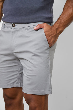 Muscle Fit Chino Shorts in Pale Grey - TAILORED ATHLETE - ROW