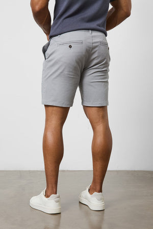 Muscle Fit Chino Shorts in Pale Grey - TAILORED ATHLETE - ROW