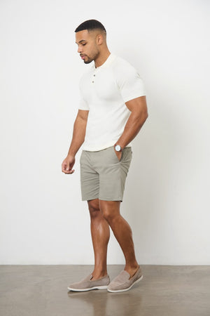 Muscle Fit Chino Shorts in Soft Khaki - TAILORED ATHLETE - ROW