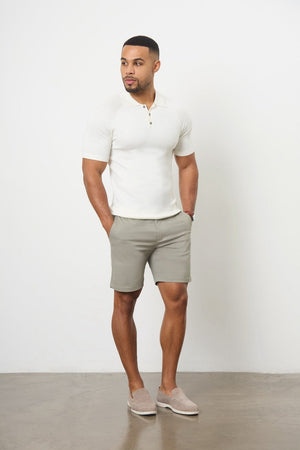 Muscle Fit Chino Shorts in Soft Khaki - TAILORED ATHLETE - ROW