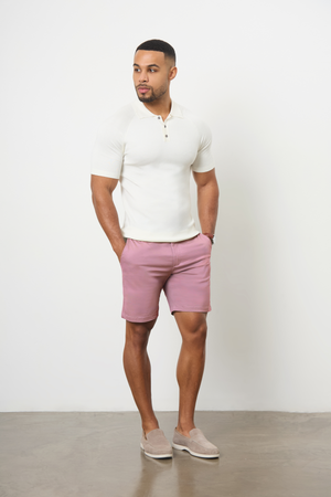 Muscle Fit Chino Shorts in Dusky Pink - TAILORED ATHLETE - ROW