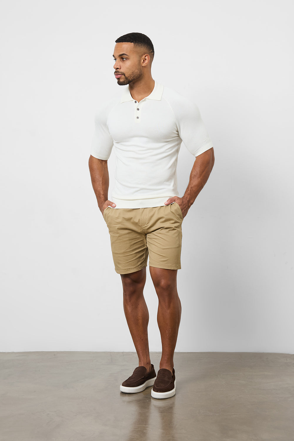 Muscle Fit Chino Shorts in Dark Sand - TAILORED ATHLETE - ROW