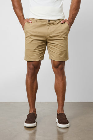 Muscle Fit Chino Shorts in Dark Sand - TAILORED ATHLETE - ROW