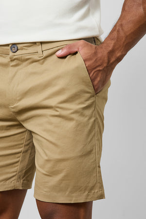 Muscle Fit Chino Shorts in Dark Sand - TAILORED ATHLETE - ROW