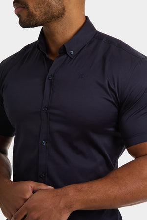 Muscle Fit Short Sleeve Signature Shirt in Navy - TAILORED ATHLETE - ROW