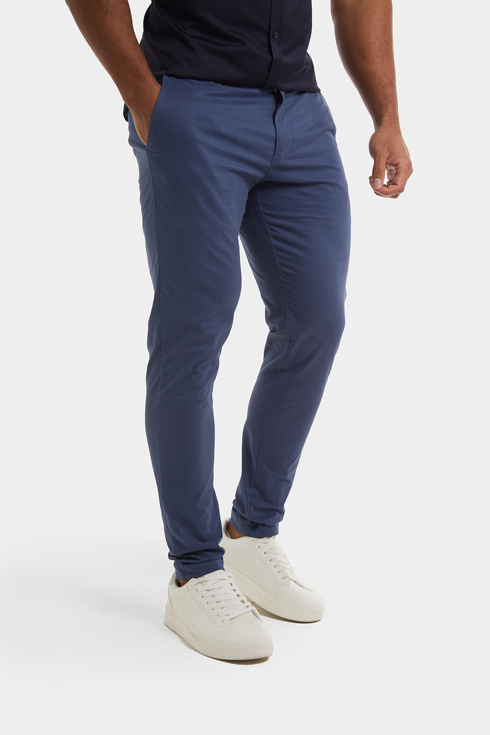 Muscle Fit Chino Trouser in Airforce - TAILORED ATHLETE - ROW