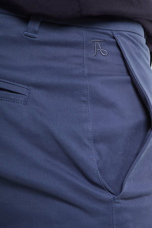 Muscle Fit Cotton Stretch Chino Trouser in Airforce - TAILORED ATHLETE - ROW