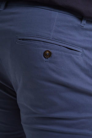 Muscle Fit Cotton Stretch Chino Trouser in Airforce - TAILORED ATHLETE - ROW