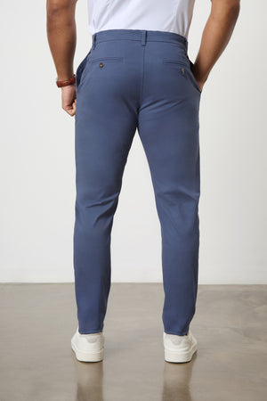 Muscle Fit Cotton Stretch Chino Trouser in Airforce - TAILORED ATHLETE - ROW