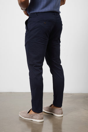 Muscle Fit Cotton Stretch Chino Trouser in Navy - TAILORED ATHLETE - ROW