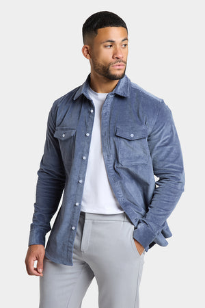 Cord Overshirt in Airforce Blue - TAILORED ATHLETE - ROW