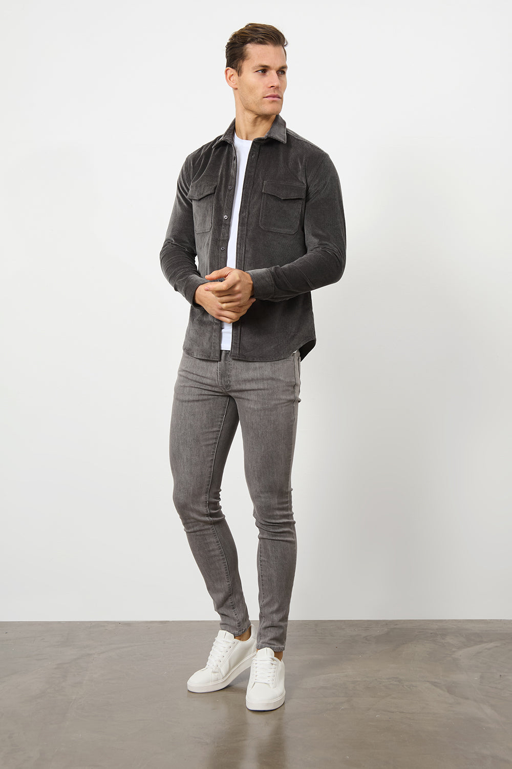 Cord Overshirt in Charcoal - TAILORED ATHLETE - ROW