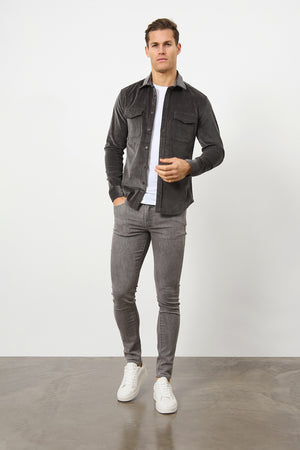 Cord Overshirt in Charcoal - TAILORED ATHLETE - ROW