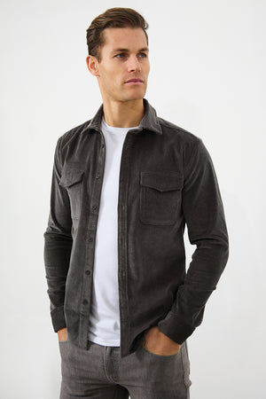 Cord Overshirt in Charcoal - TAILORED ATHLETE - ROW